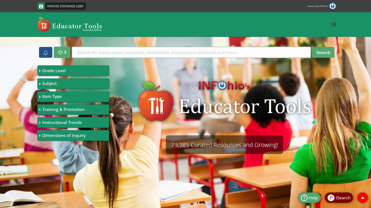 infohio's tweet photo. INFOhio❤️teachers! To show our appreciation, we want to save you time with Educator Tools!
🍎Quality instructional resources at no cost
🍎Engaging lessons and interactive content
Your next great lesson awaits! Find it in Educator Tools: https://t.co/bx3GA2kheH
#OhioLovesTeachers https://t.co/CZHqBUJAp4