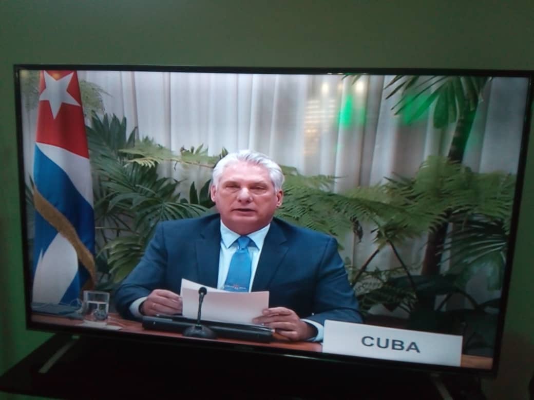 cary_cnap's tweet photo. Excelente exposición de nuestro Preside en la Cumbre Virtual del MNOAL donde participaron 15 paises del Movimiento.#MNOL #CubaSalvA https://t.co/0Q5B9Comlv