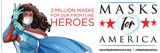 DrsMeena's tweet photo. This *great* volunteer organization is so close to raising $100K! Please help them get over the top today at #MasksForAmerica.
For just $2 a pop, you can send a mask to a frontline healthcare worker.
Please donate $5 &amp; RT this!
https://t.co/dP0KSUNxUu
Thank you. 
#AmericaAssemble https://t.co/LhPdREYPH0