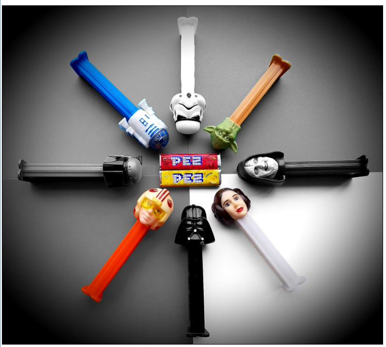Star Wars pez are among the finest dispensers ever fashioned. Happy Star Wars Day, and may good always shine bright and triumph over dark. #MayThe4thBeWithYou #SkywalkerSaga #StarWarsDay #sharepez #pez #MondayMotivation #pezphotography @PEZCandyUSA