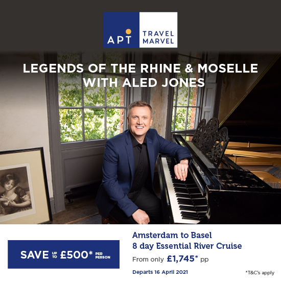 APTAgentClub's tweet photo. Fans of classical music can enjoy an exclusive opportunity to cruise along the Rhine &amp; Moselle rivers in 2021 with famous classical singer @realaled. Aled will be performing a private concert in Cologne, exclusively for APT guests. #APTdifference https://t.co/X2brxaTNKy https://t.co/1eA1dvokTn