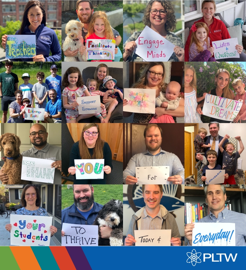 PLTWorg's tweet photo. THANK YOU to all PLTW teachers and Master Teachers! You play a critical role in our mission of empowering students to thrive in an evolving world. #NationalTeacherAppreciationWeek #thankateacher https://t.co/cqhCLSo5tT