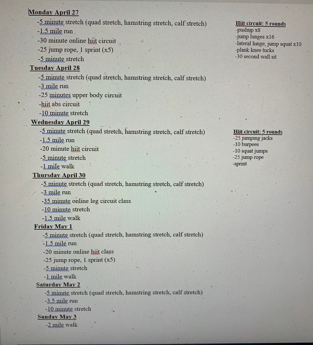 WHSIronCats's tweet photo. Great snap shot examples of Week #6 Weight Training Assignment - Students were to design &amp; implement a WEEK LONG strength and conditioning plan that supports a healthy lifestyle. Then video themselves completing it. Sometimes allowing for creativity creates MOTIVATION! @FCBOE_HPE https://t.co/OgjyFslNRM