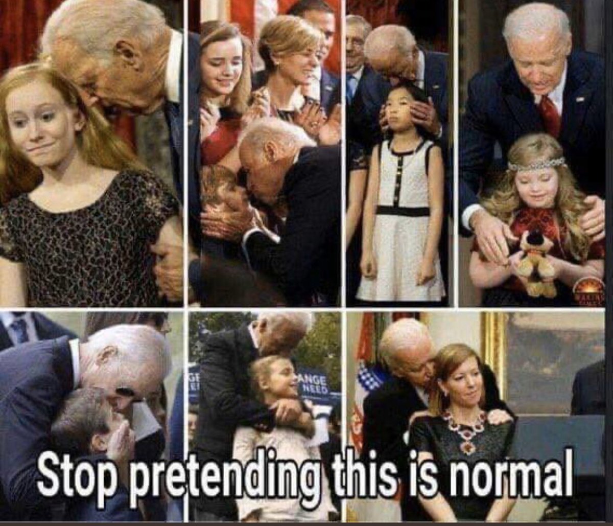 QueenBzz1's tweet image. #SleazyJoeBiden puts his hands &amp;amp; rubs up against young girls &amp;amp; women while pathetic Kool Aid drinking Liberals, #HollywoodHasbeens &amp;amp; #MindControlMedia say nothing, accepting the disgusting behavior as normal!