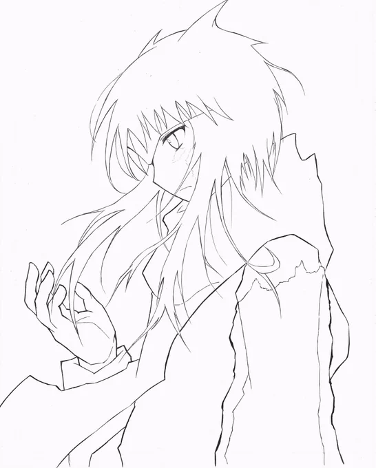 アナログ線画にそのまま色を乗せれる幸せ☺️ 