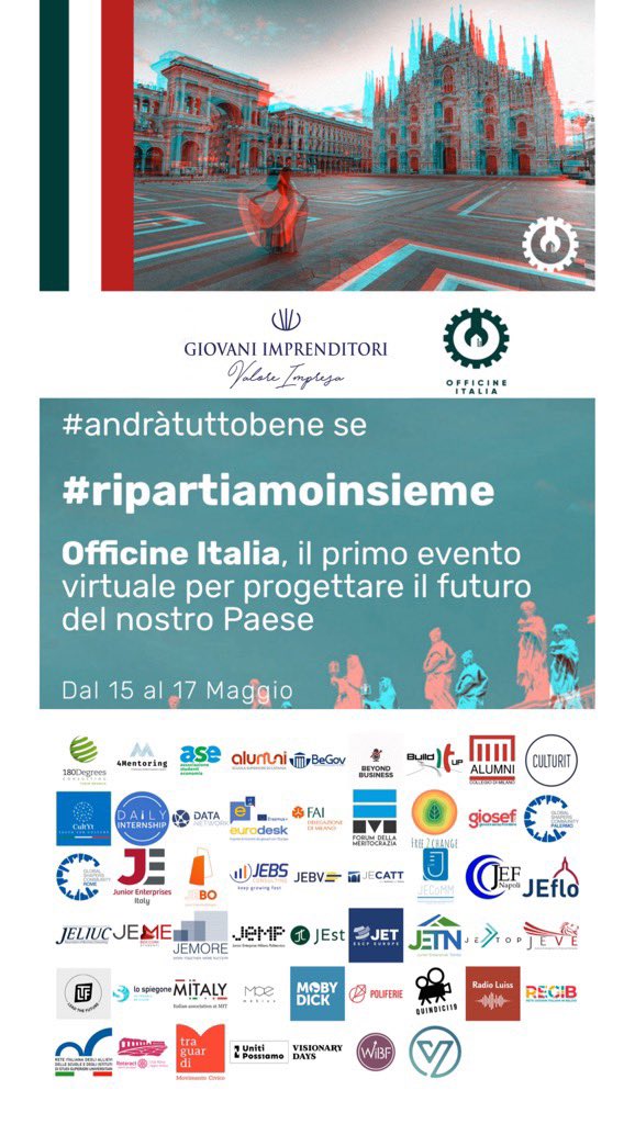 ManuelPantalone's tweet photo. Dal 15 al 17 maggio p.v. sarò, quale Coordinatore Nazionale dei Giovani Imprenditori di Network Valore Impresa, tra i mentor di Officine Italia, il grande evento virtuale, che ha l’obiettivo di progettare il futuro del nostro #Paese. https://t.co/RCOrgZjApU