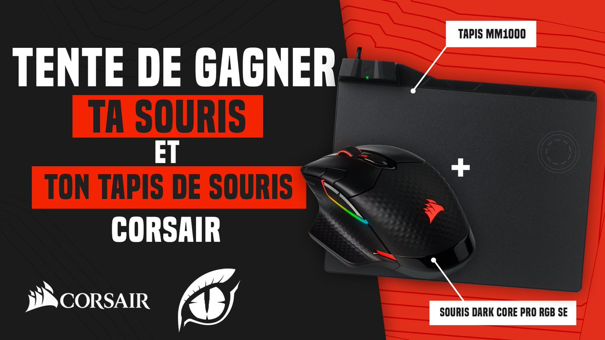 🏆 #Concours 🏆

Je te fais gagner un pack: souris DARK CORE PRO RGB SE + tapis MM1000 🔥

Pour participer :
- #RT ce tweet
- Follow @ESL_PwnZ 
- Follow <a href="/CORSAIRFRA/">CORSAIR France</a> 

Tirage au sort le 12/05

Louée soit la Confrérie ✊