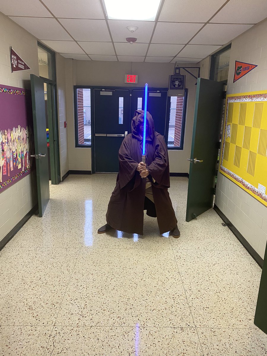 bennyLegrand's tweet photo. βWhile schools are closed, we must continue to learn. May the Fourth Be with You!β -Obi-Wan Kenobi, aka Dr. Legrand, Jedi Master and NBCT @georgecoxelementary @jpschools #MayTheFourth #Resilient #LearningAtHome #StrongMinds #StrongLearners #Encouragement https://t.co/bPVPQWX50M