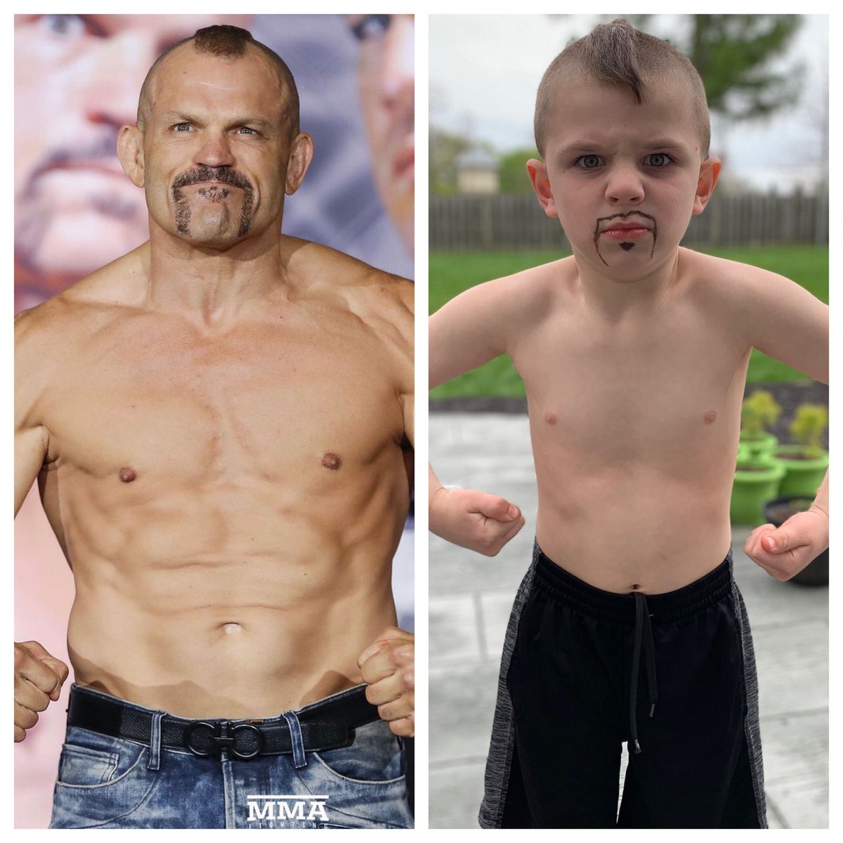 dtrick9's tweet photo. @ufc - some quarantine fun in Cleveland.  My nephew is coming for @ChuckLiddell - Lil’ Ice Man - Happy Monday @ESPNCleveland @espn https://t.co/kQOTblN3AM