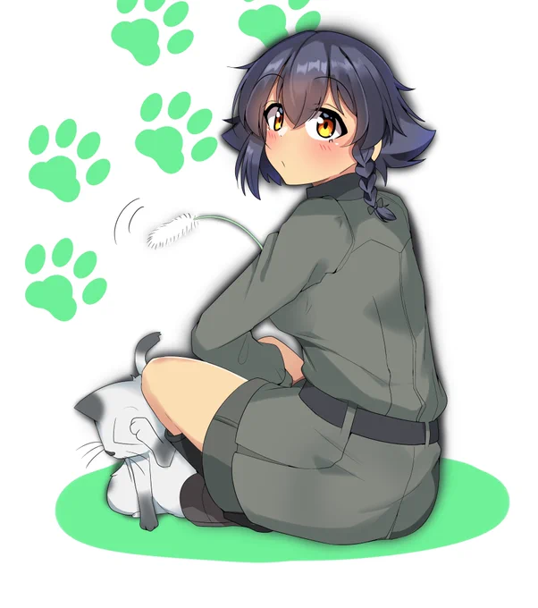 #ガルパン版深夜のお絵描き60分一本勝負
 #ガルパン版深夜のお絵描き60分一本勝負_20200504
お題「車長」よりペパロニ
ペパロニは絶対内緒で猫を飼ってる(偏見) 