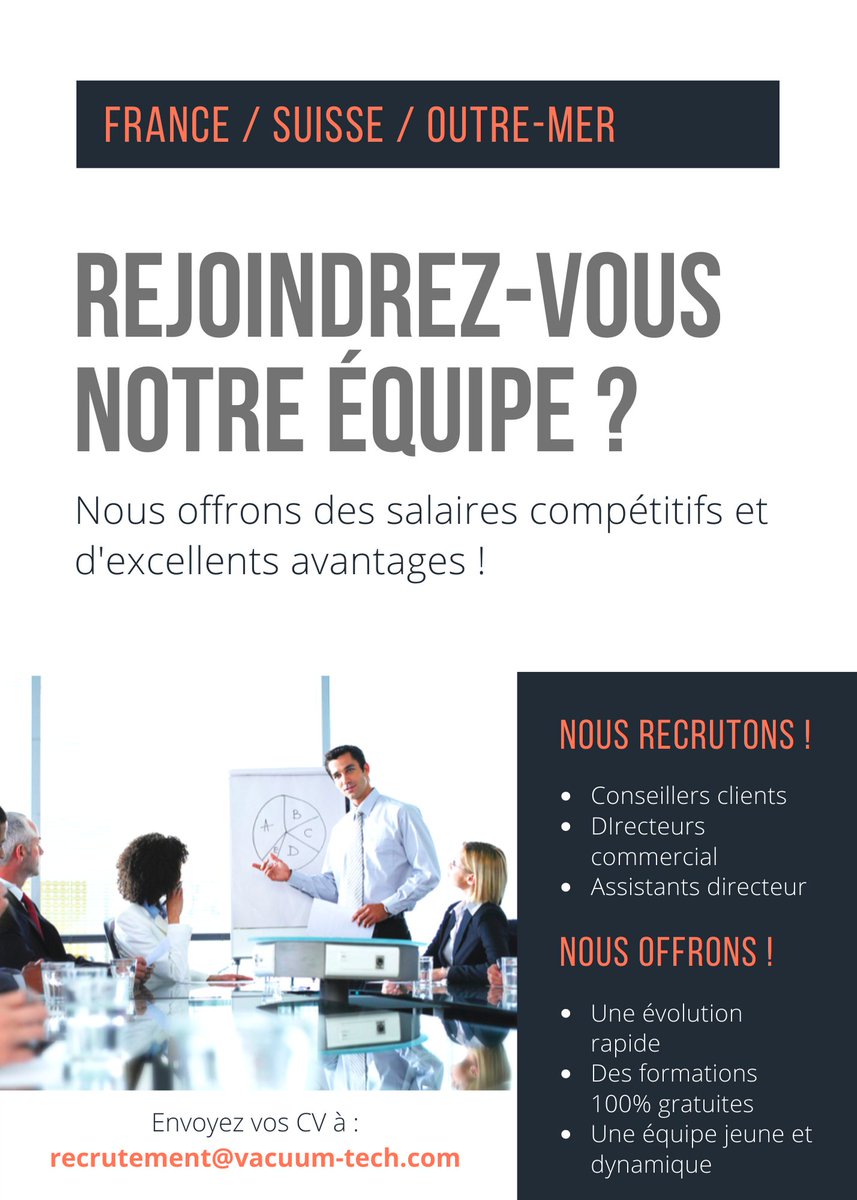 Vacuum__tech's tweet photo. Faites de votre ambition une réussite !
https://t.co/7UXRQdTgu1
#vacuumtech #vacuum #job #joboffer #bestjob #ventedirect #vente https://t.co/DTko0WxL1c