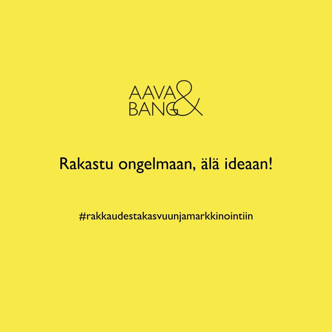 aavabang's tweet photo. Paras markkinointi on sellaista, joka lähtee liikkeelle asiakkaan ongelmasta. Aikamme parhaat keksinnötkin on luotu todelliseen tarpeeseen nojautuen, eivätkä kumpua vain satunnaisesta inspiraation hetkestä. Vastaa siis ongelmaan, älä vain ideoi tyhjästä! #markkinointi https://t.co/8ttdV4mSOS