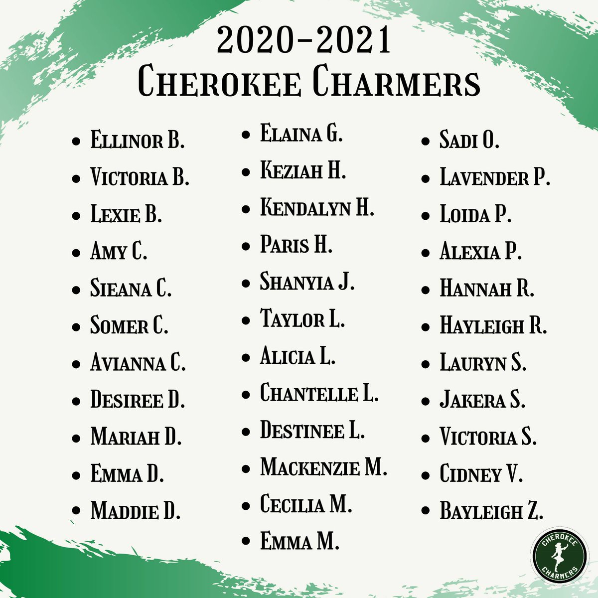 whscharmers's tweet photo. CONGRATULATIONS to the 2020-2021 Cherokee Charmers!!! Welcome to the 58th Charmer Line!!! https://t.co/qd4ihZfCmk