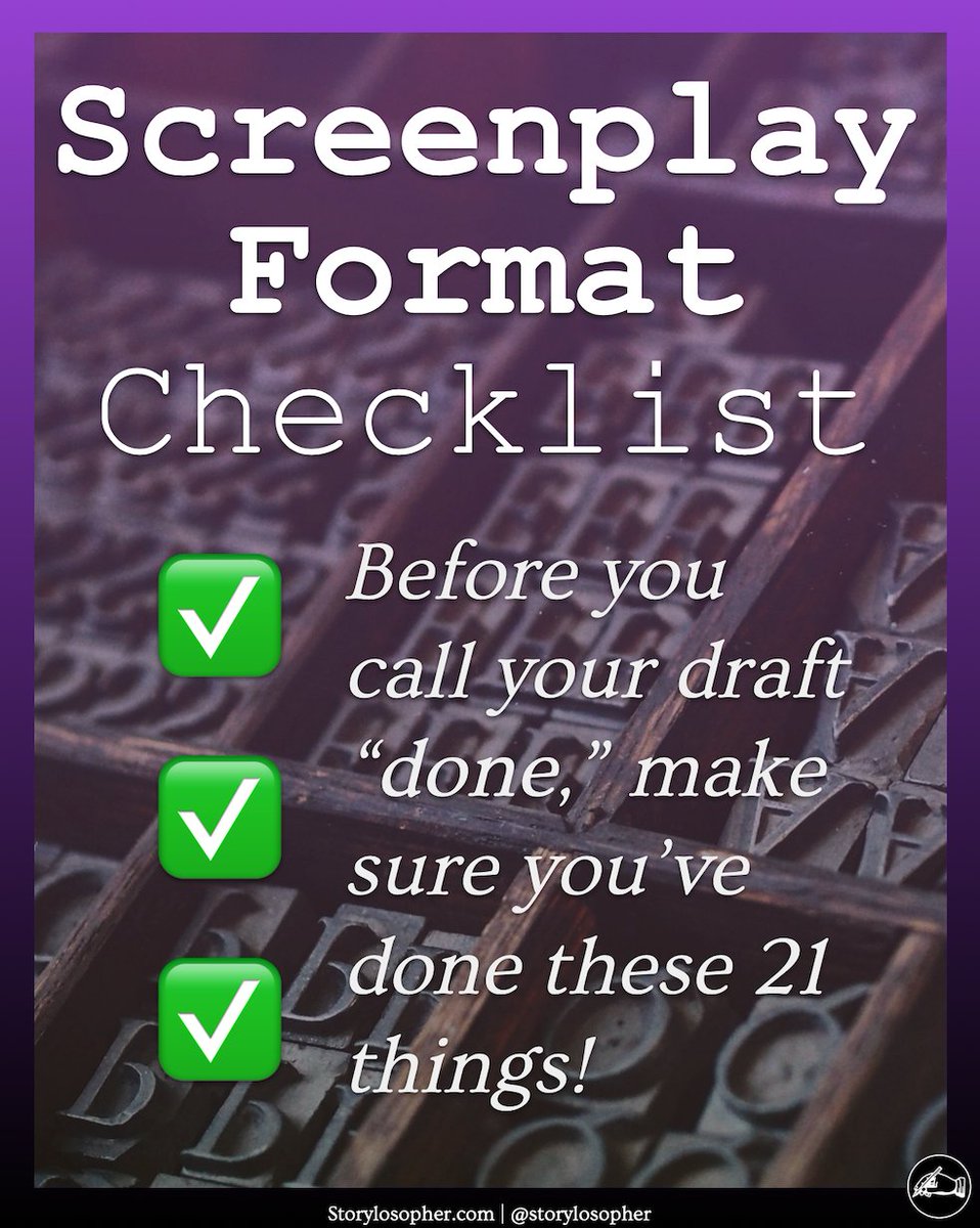 storylosopher's tweet image. Is your screenplay ready for submission? #Screenplay #LearnScreenwriting #ScreenplayFormatting