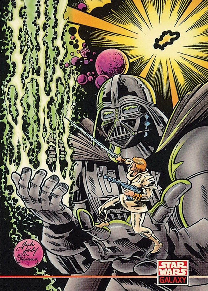 Jack Kirby Museum on Twitter: "Check out Jack Kirby's Darth Vader and Luke  Skywalker card from Topps' Star Wars Galaxy series. Inked by close friend  Mike Thibodeaux, the card was released in