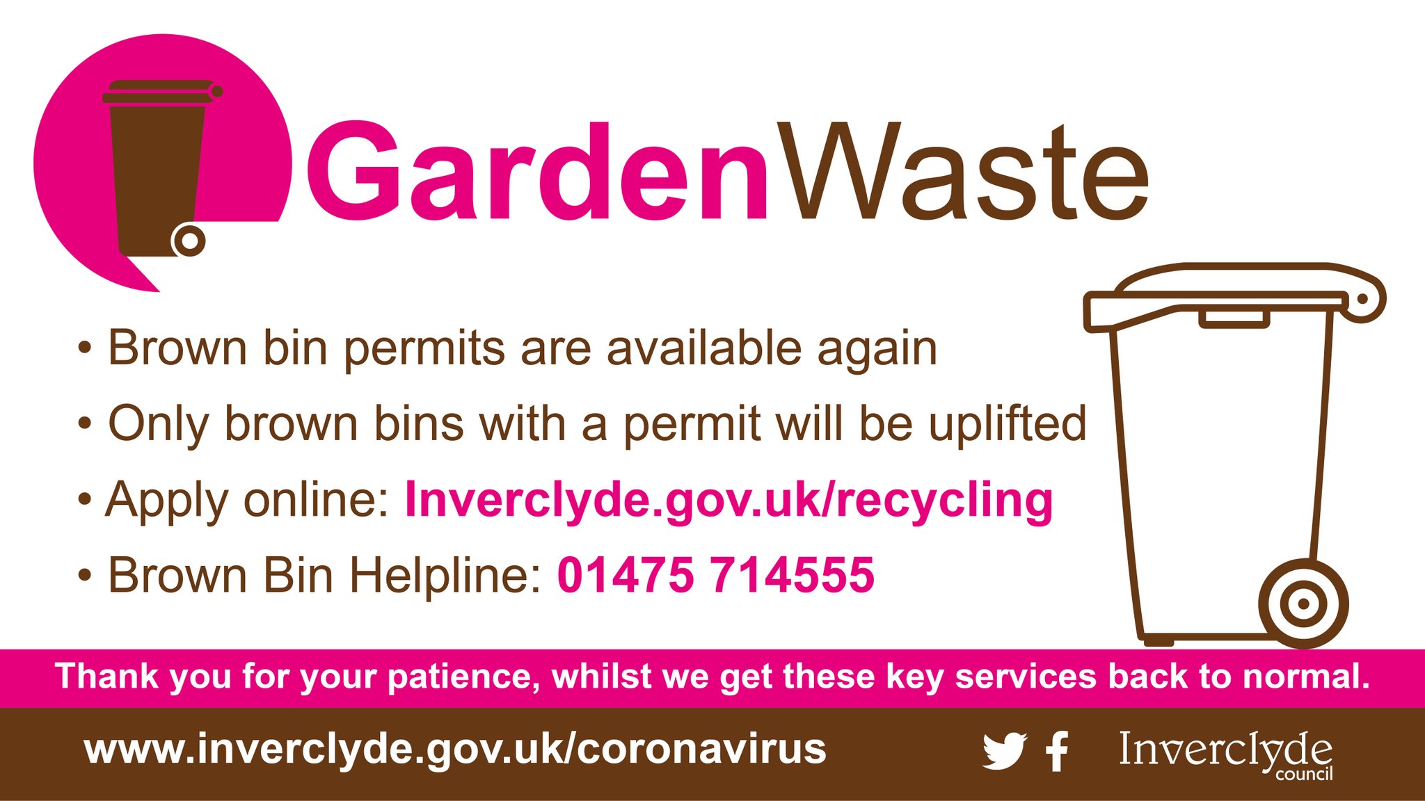 Inverclyde Council on Twitter "Garden waste permits for brown bins are