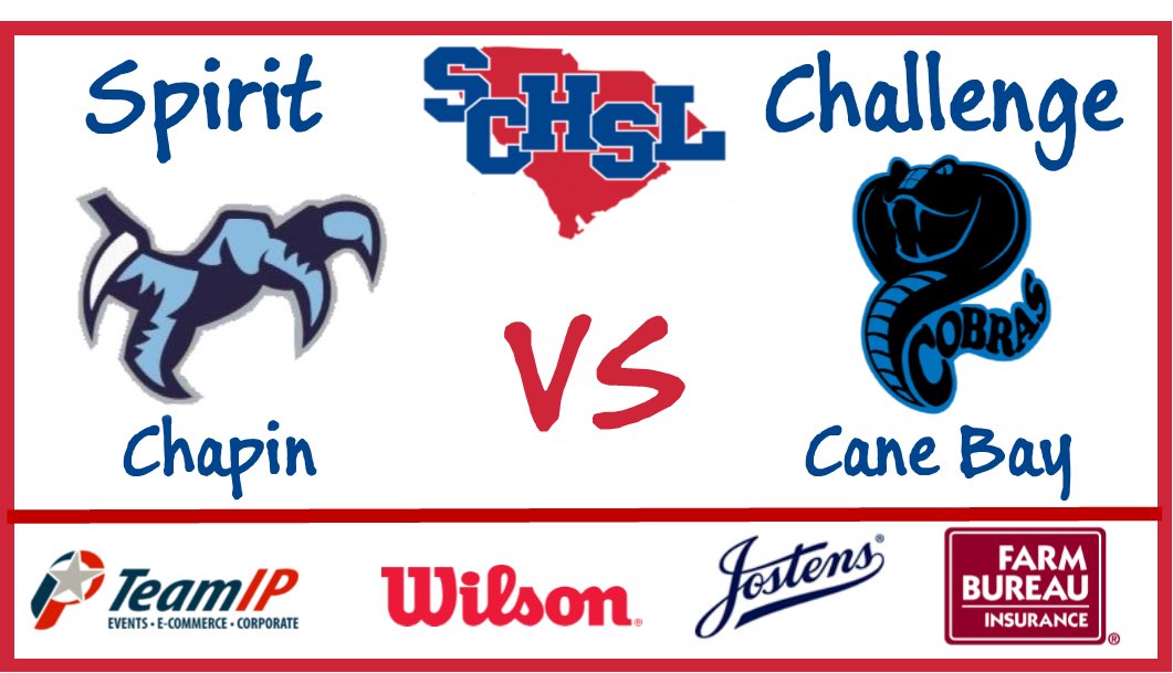 <a href="/CaneCobra/">Cane Bay HS Athletics</a> vs <a href="/ChapinHigh/">Chapin High School</a> #SCHSLSpiritChallenge  #Round2Day1