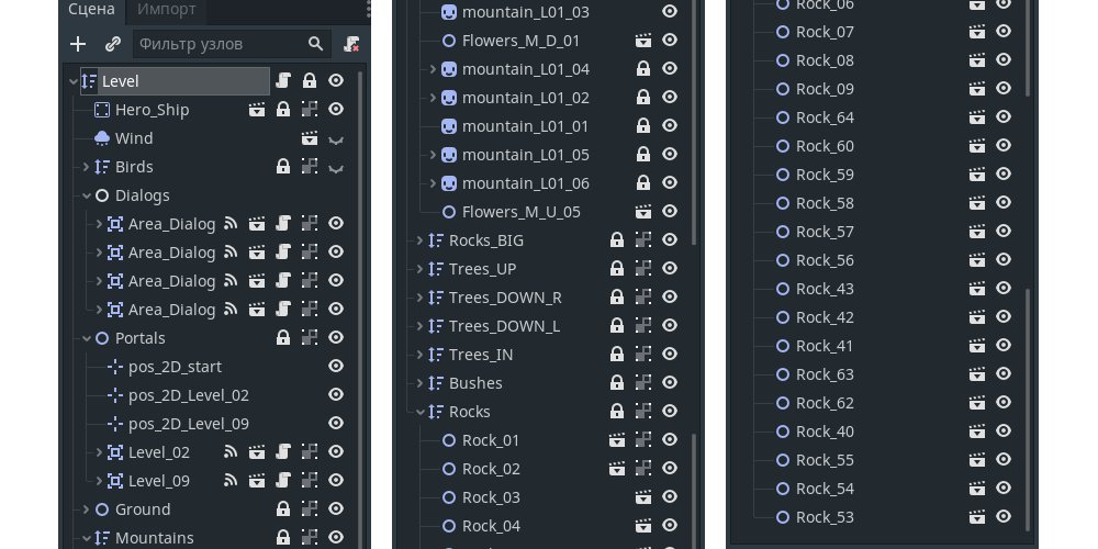 anim_86's tweet photo. Creating obstacles for the character. And the scene tree looks something like this in the end.
#GameDev #game #anim86 #godotengine #madewithgodot https://t.co/tyn6YDwADG