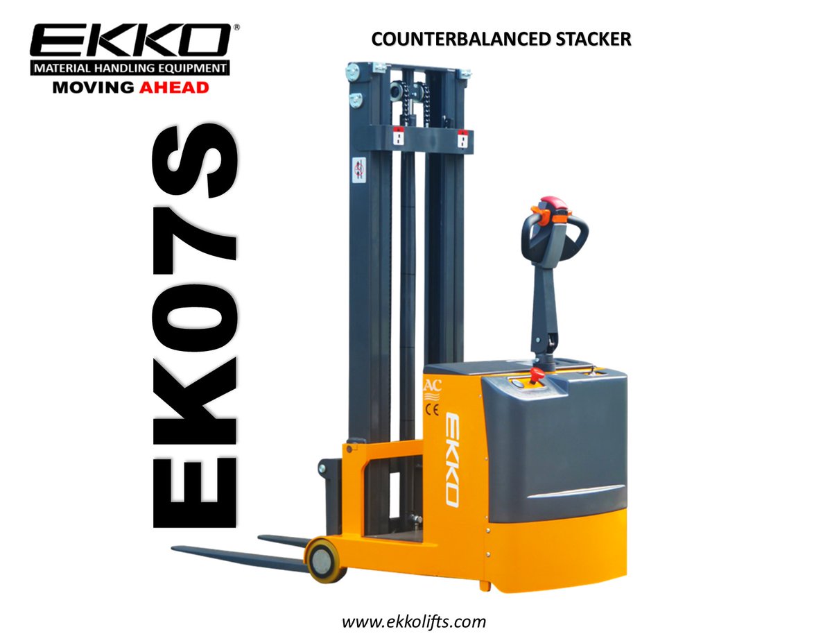 EKKOlifts's tweet photo. Light Duty Counterbalanced Pallet Stacker #EK07S 1550lb., 118" Lift. Great for unloading and loading trailer trucks. Stacking pallets or placing pallets in racks. Call for your local dealer 909-236-7994 don@ekkolifts.com #Counterbalancedstackers #palletstackers #ekkolifts #ekko https://t.co/NVjEGgsBrh
