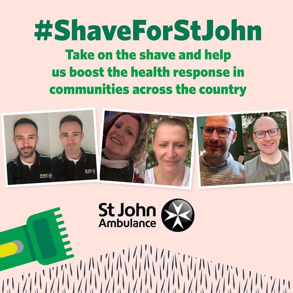 SJAMarkDudfield's tweet photo. @stjohnambulance are in need of much support at the moment to help fund their #COVIDγΌ19 efforts. Many people are fundraising, including me!! Check out my fundraising page: https://t.co/Jxn6qPKnWj #ShaveForStJohn https://t.co/KwFBI9CM1I
