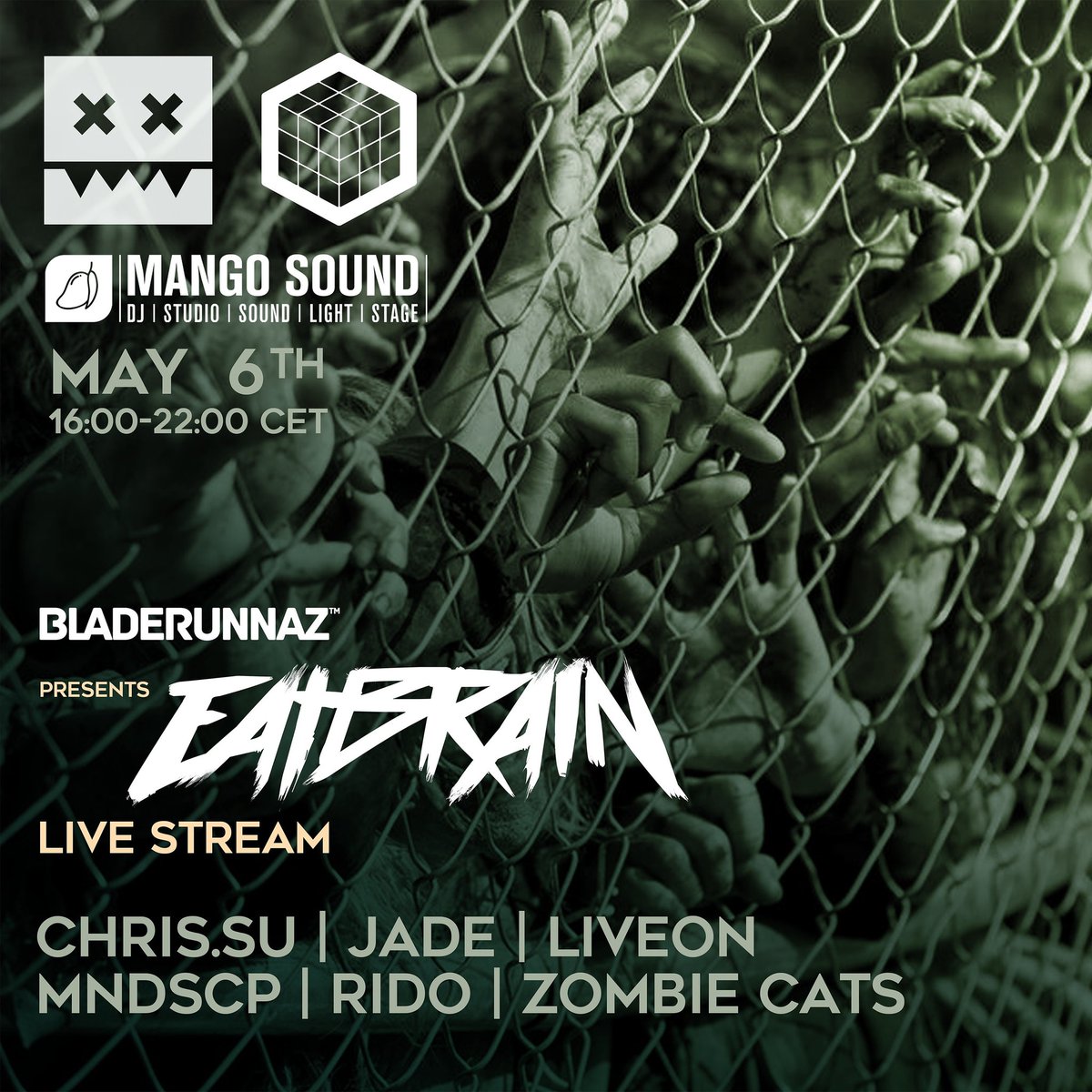 EATBRAIN_NOW's tweet photo. We are going live! Tune in & join us at this very special event: @bladerunnaz presents #Eatbrain #livestream ใ https://t.co/NV9oTx3kzR
w/ @chrissuofficial x @Jade_Eatbrain x @liveondnb @Mindscape_dnb x @RidoCz x #ZombieCats๐ฅ
#noneuronoparty #neurofunk #neuro #dnb #drumandbass https://t.co/wgqBdVgQ11