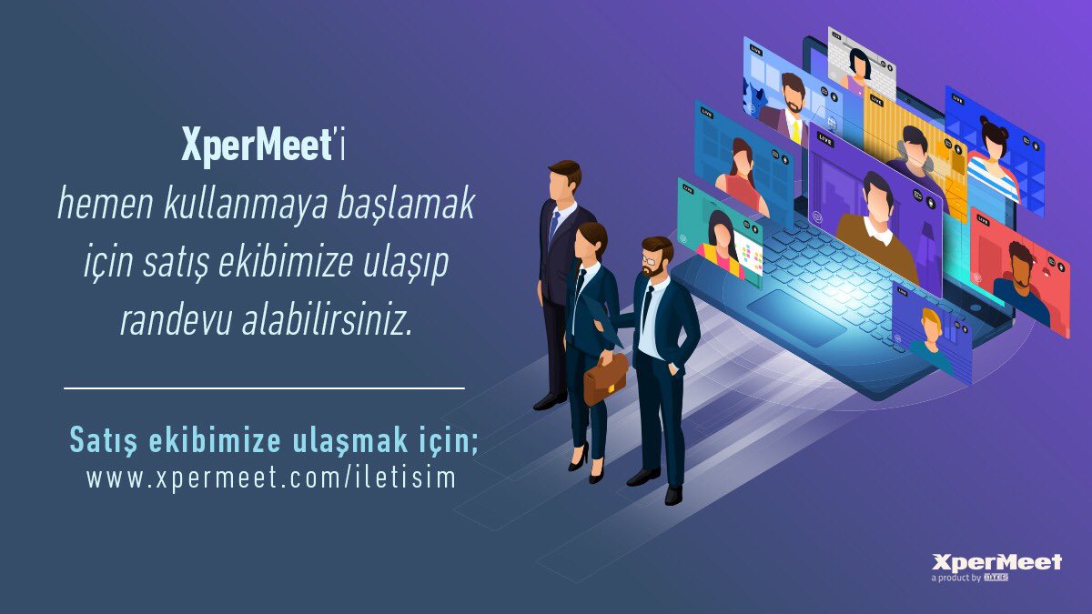 BitesSavunma's tweet photo. XperMeet’i hemen kullanmaya başlamak için satış ekibimize ulaşıp randevu alabilirsiniz.
Satış ekibimize ulaşmak için; https://t.co/6Kvo5aAgPq adresindeki formu doldurabilirsiniz.
@XperMeet #XperMeet https://t.co/PiZAGDOnn3