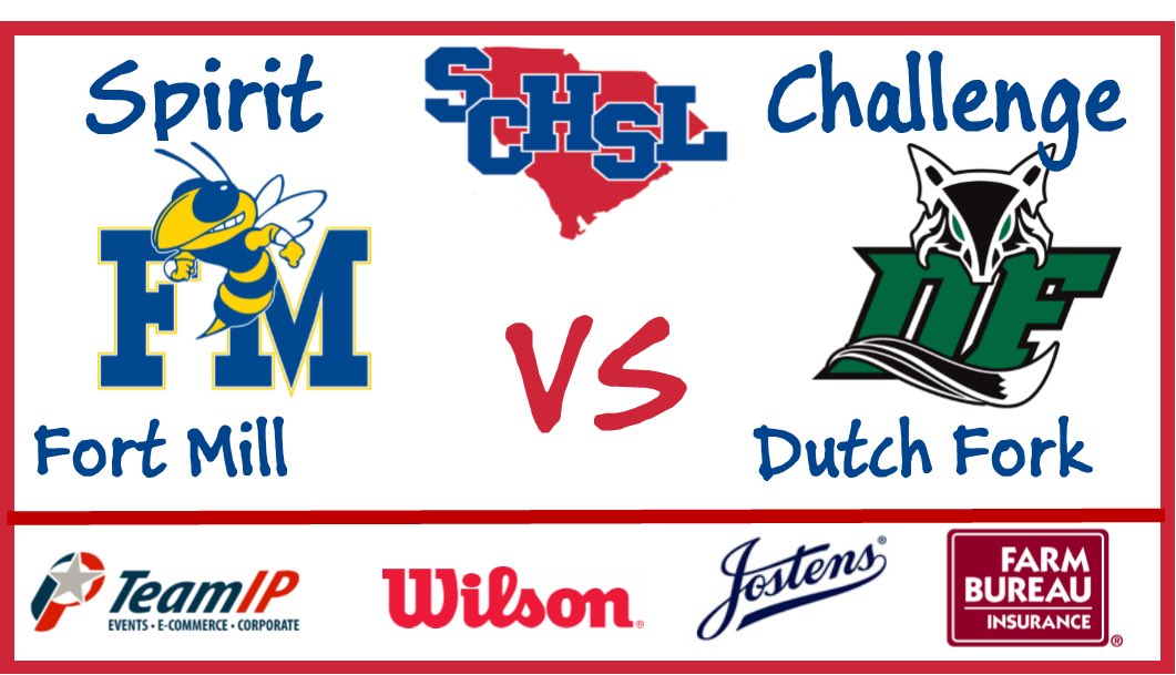 SCHSL's tweet photo. @dutchforkhigh vs @FortMillJackets  #SCHSLSpiritChallenge #Round2Day1 https://t.co/NiUjc3Tqqx
