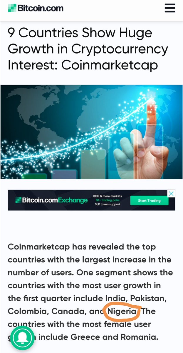 So Nigeria made the list for the top 9 countries with huge growth in Crypto interests.

Up by 211%

Our efforts in creating awareness about Cryptocurrency and its use cases are not in vain.

Nigeria is turning in the right direction <a href="/mezie16/">Chimezie Chuta</a> <a href="/NischalShetty/">Nischal Shetty</a>  @divinigeria #adoption