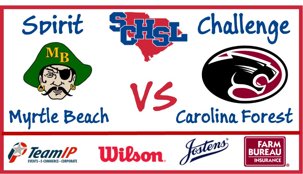 <a href="/myrtlebeachhigh/">Myrtle Beach High School</a> vs <a href="/cfhspanthers/">CFHS Athletics</a>  #SCHSLSpiritChallenge #Round2Day1