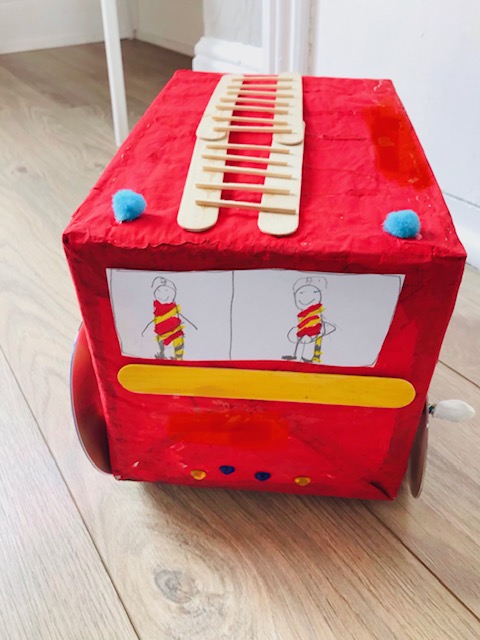 WarberryLAP's tweet image. Joseph loved making his fire engine. He concluded plastic would be the best material to make it from and if he made a new prototype it would be plastic with flashing lights and sound. #makingislearning
