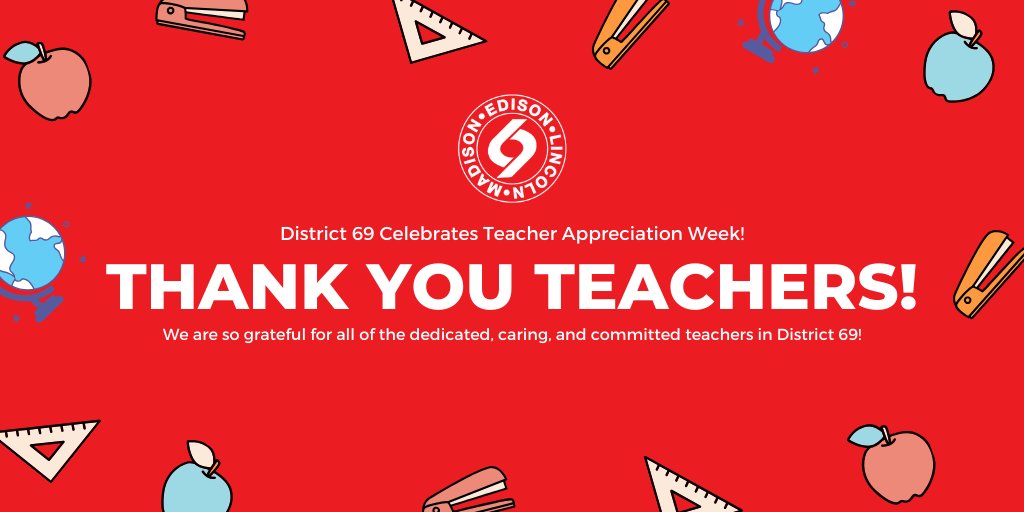 SkokieSD69's tweet photo. Happy Teacher Appreciation Week! Thank you District 69 teachers for doing whatever it takes to support our students. While this year’s #TeacherAppreciationWeek is unique, we will continue to honor your impact and your commitment to our community! #ThankYouTeachers https://t.co/rJf84dBV1z