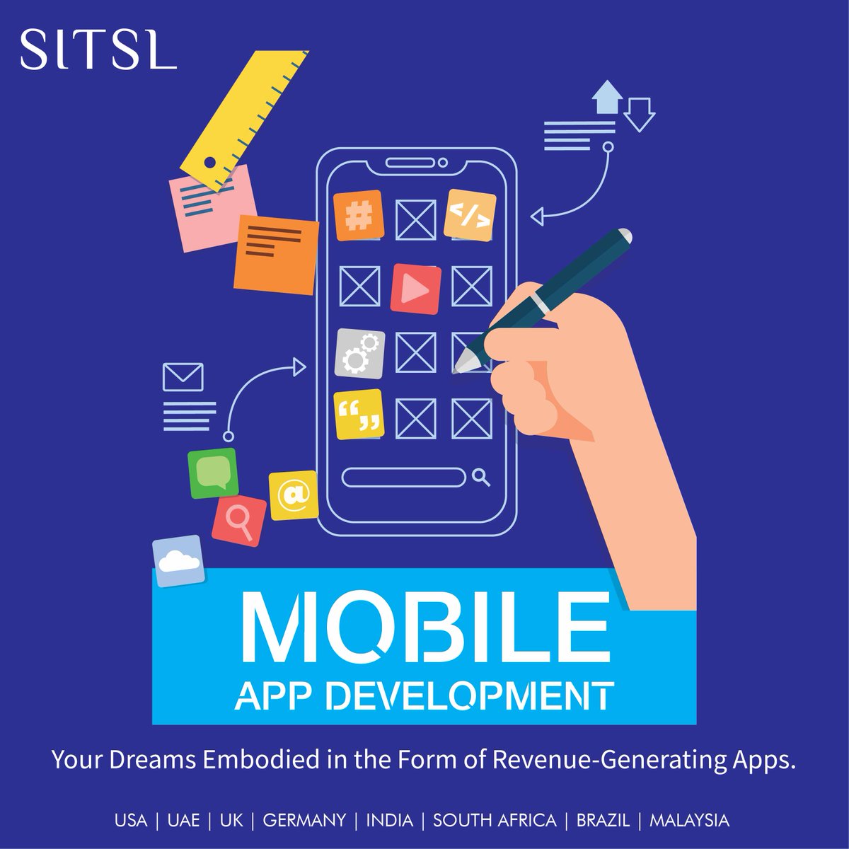 SRTITSL's tweet photo. The tendency of SITSL's app development department has always been getting the end results, which in most cases, is maximum revenue generations. 𝐄𝐧𝐪𝐮𝐢𝐫𝐞 𝐧𝐨𝐰 𝐚𝐭 𝐒𝐈𝐓𝐒𝐋.

𝐎𝐮𝐫 𝐏𝐫𝐞𝐬𝐞𝐧𝐜𝐞: USA | UAE | UK | Germany | India | South Africa | Brazil | Malaysia https://t.co/MCXG2oK3hy