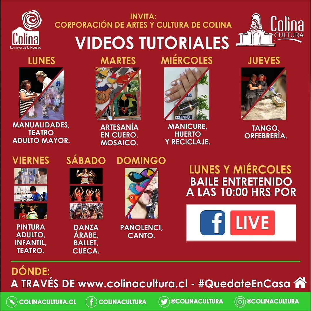ColinaCultura's tweet photo. ¡Amigos! #Recuerden que los lunes y miércoles iniciamos el día con la mejor energía gracias a nuestras clases de baile entretenido a través de #FacebookLive 🙌🤸♀️Y cada día de la semana compartimos con ustedes #videostutoriales para realizar actividades artísticas desde casa.🏡 https://t.co/K5KHyTA97x