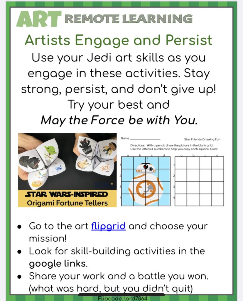 Happy Star Wars Day! Check out our <a href="/SymmesElem/">Symmes Elementary</a> special’s remote learning activities for the week below. #MayTheFourthBeWithYou