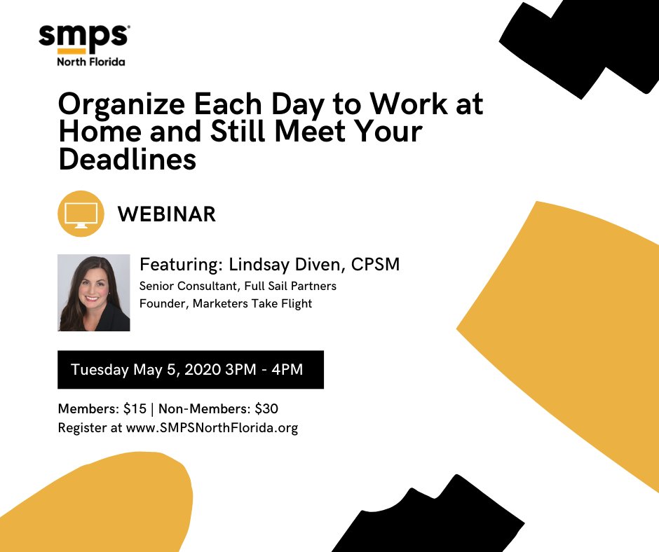 SMPS_NF's tweet photo. Have you registered yet? If not, Register Today! All Florida Chapter members can register at the member rate! https://t.co/zlpQgCyLWH
@SMPSHQ @SMPSCentralFL @SMPSTampaBay @smpsflorida
#smpsnf #workfromhometips #smps #aecmarketing #tipsandtricks #zoommeetings #webinar https://t.co/MoU1ovhcHs