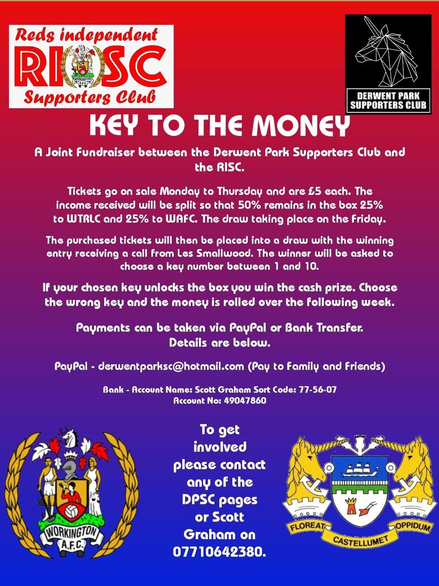 We have teamed up with <a href="/RISC2015/">RISC</a> to help raise funds for both <a href="/WorkingtonTown/">Workington Town</a> and <a href="/WorkingtonAFC/">Workington AFC</a>. Please see poster for details #UTT #UTR #SupportYourLocalClubs