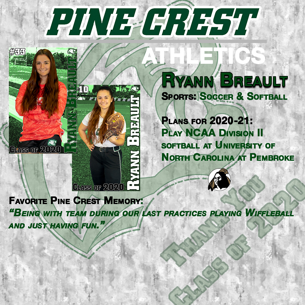 GoPineCrest's tweet photo. Thank you Ryann Breault for your career contribution to Pine Crest Athletics #PC2020 #PCGSoccer #PCSoftball https://t.co/R4LZuEVlkJ