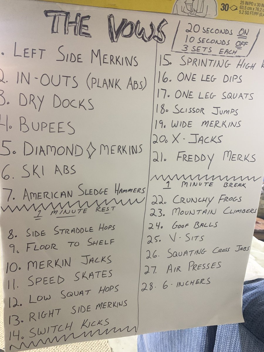 F3LehighValley's tweet photo. Interval workout

20 seconds on

10 seconds off

3 sets of each excercise

(see photo)
Booboo offered the EduPlank™️ about marriage  #Abscess #BooBoo #Cratchit #Doubtfire #Dynamite #Manskirt #Slowbear #Treehugger https://t.co/YjN9JlyW86 https://t.co/RlYUJwpAZk
