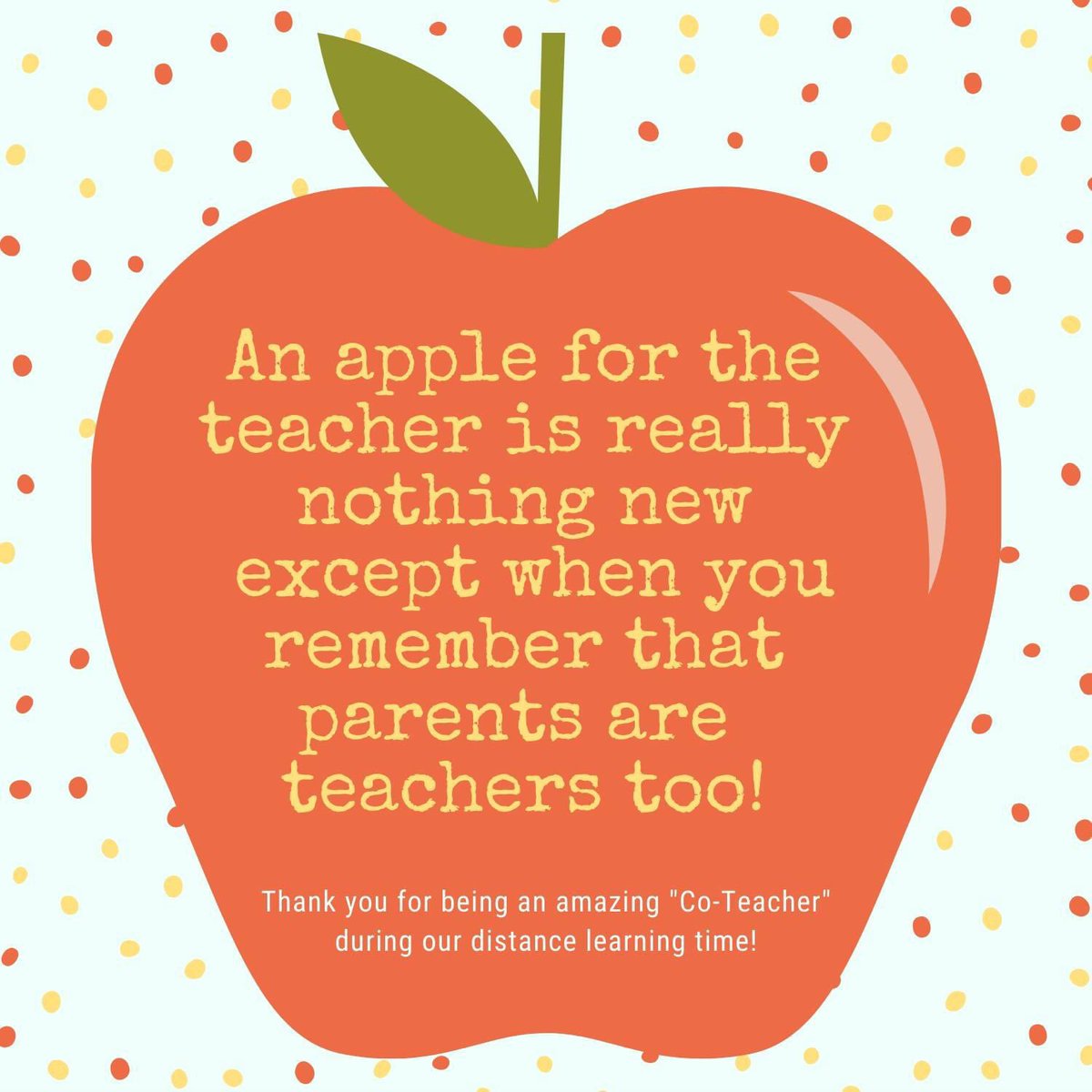MissWilson_3rd's tweet photo. Parents, 

THANK YOU! 

It’s teacher appreciation week and I cannot let all of your hard work at home go unnoticed! Thank you for being an amazing “Co-Teacher” during this unexpected time. From the bottom of my heart, thank you for your partnership and dedication! #apride https://t.co/YjcH2FvRVN