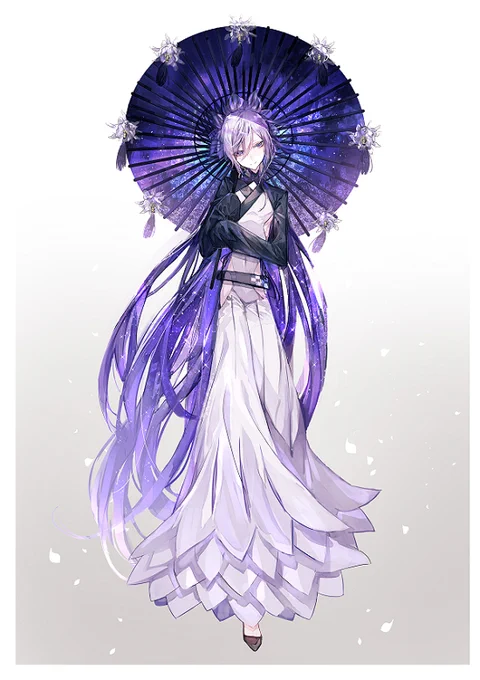 #私のお家芸キャラデザ

白髪、細身、中性キャラ 