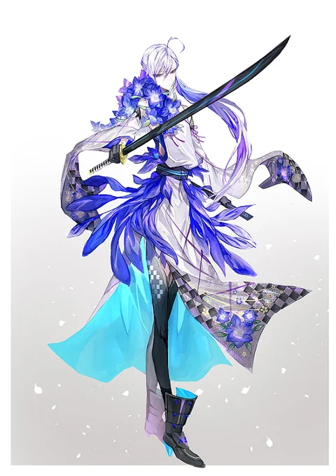 #私のお家芸キャラデザ

白髪、細身、中性キャラ 