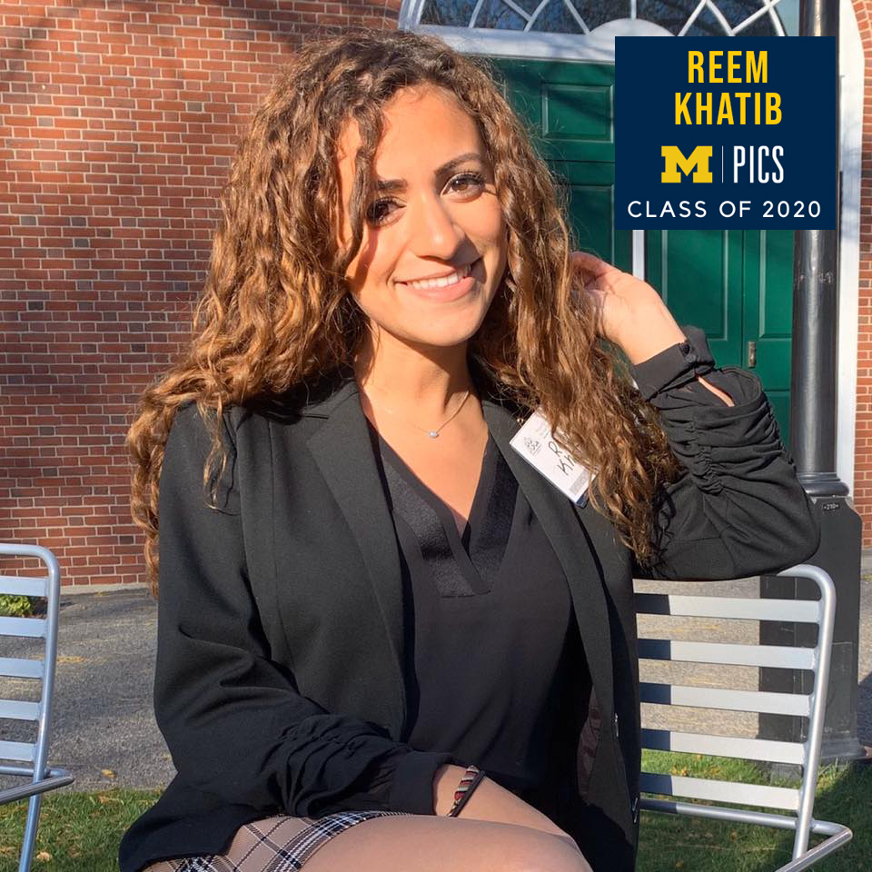 umichPICS's tweet photo. PICS Class of 2020 Senior Highlight: Reem Khatib!🎓
✨Reem✨helped found & was Vice President of the first Arab sorority on campus, the Empowered Arab Sisterhood @ESAtweets!
More about Reem here: https://t.co/10Dx6bBgnS
#PICSgrads2020 #Victors2020 #MGoGrad #UMSocial #MGoBlue https://t.co/wZRXGicJEy