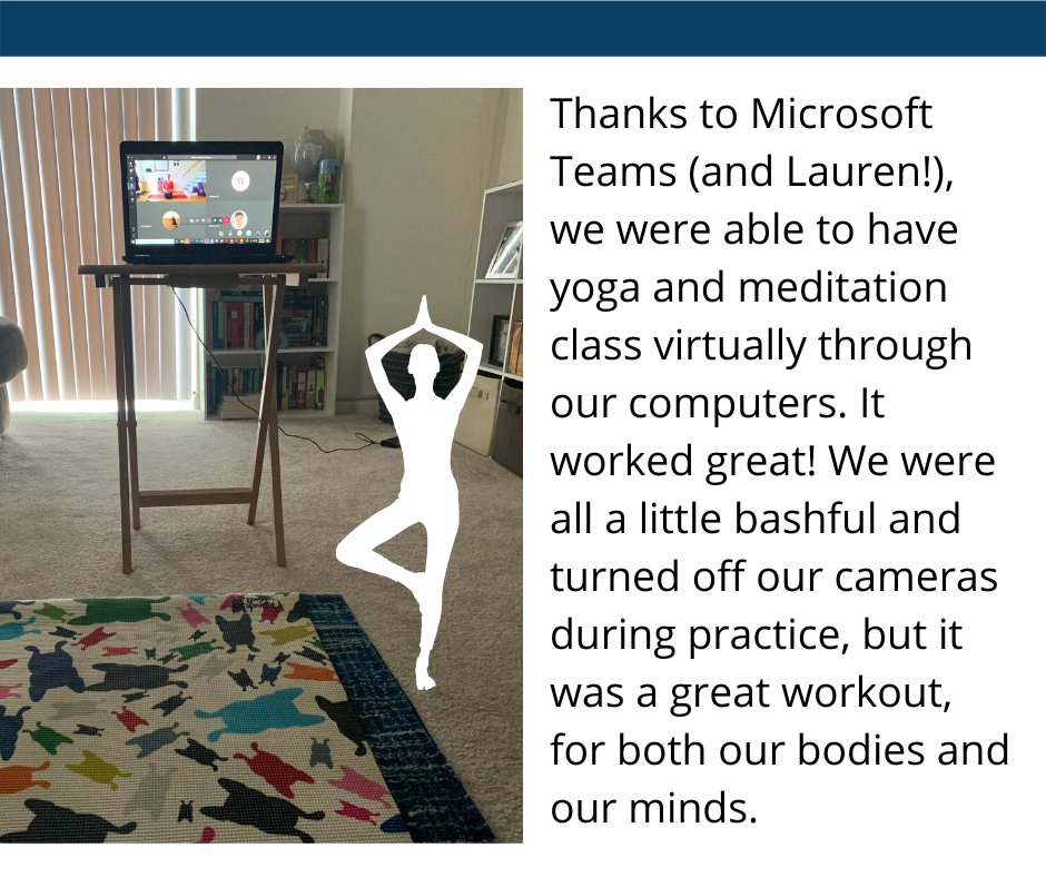 AcademicTravel's tweet image. Every month, CET Program Manager, Lauren Kardos, leads a yoga and meditation session in the office. Luckily, working remotely didn’t get in the way of that monthly appointment. #virtualhacks #yoga #meditation #wellness #mindfulness #covid19 #workfromhome #technology