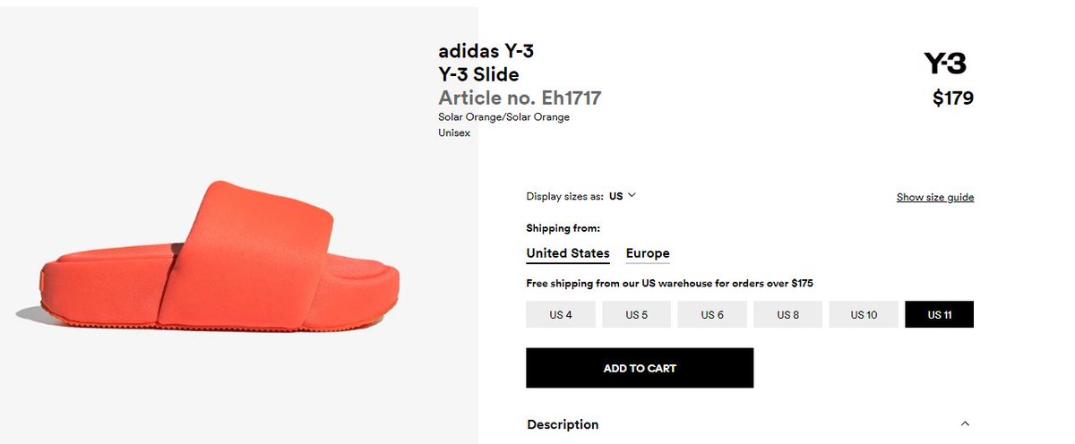 y3 orange slides