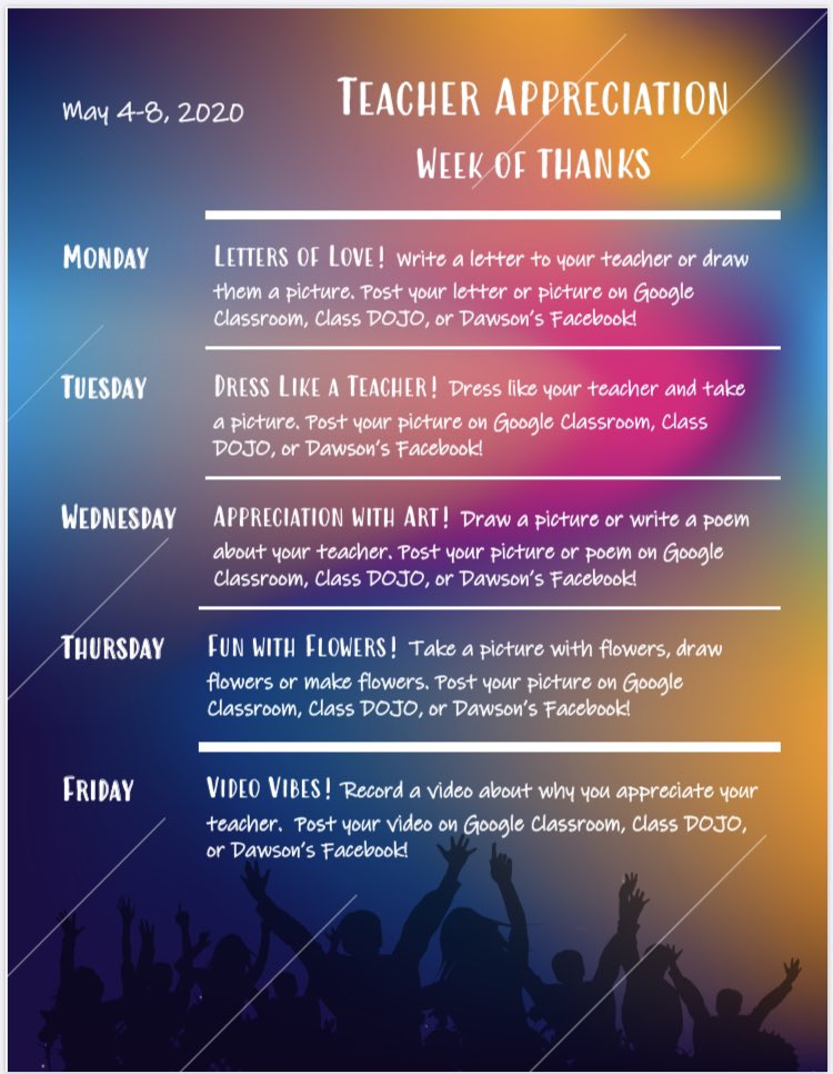 Happy Teacher Appreciation Week to our Awesome Dawson Teachers!