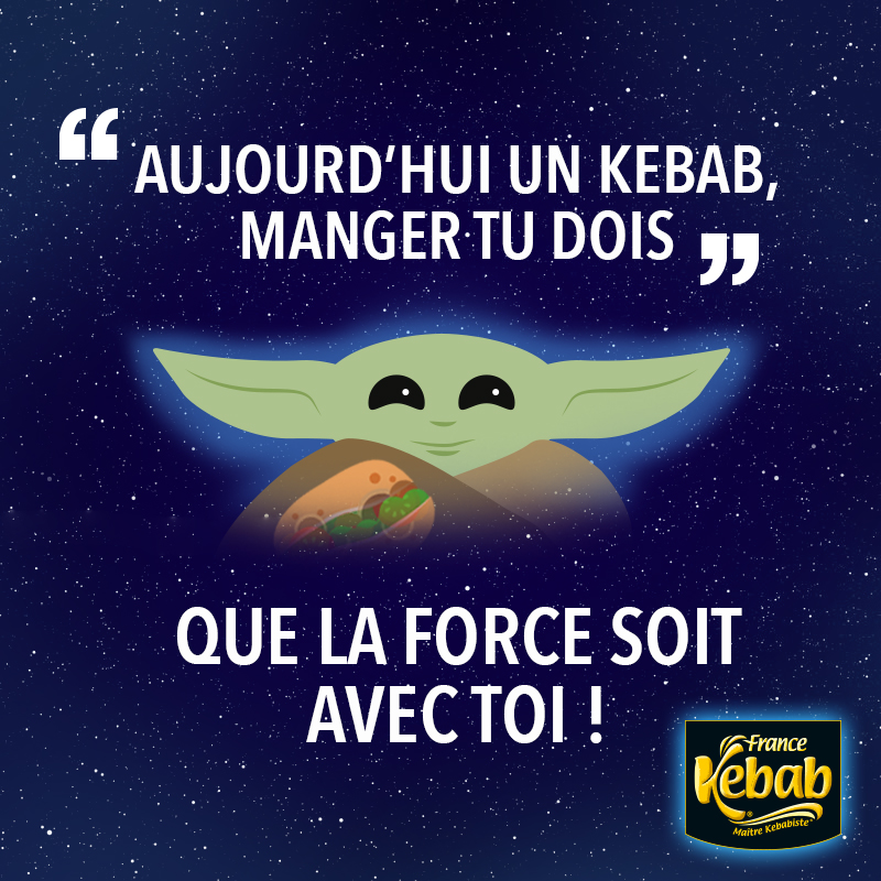 FranceKebab's tweet photo. C'est le #StarWarsDay !
Pour cette journée, les enseignements de Maître Yoda, suivre tu dois ! 😉
#StarWars #kebabaddict https://t.co/D1jtEK23yI