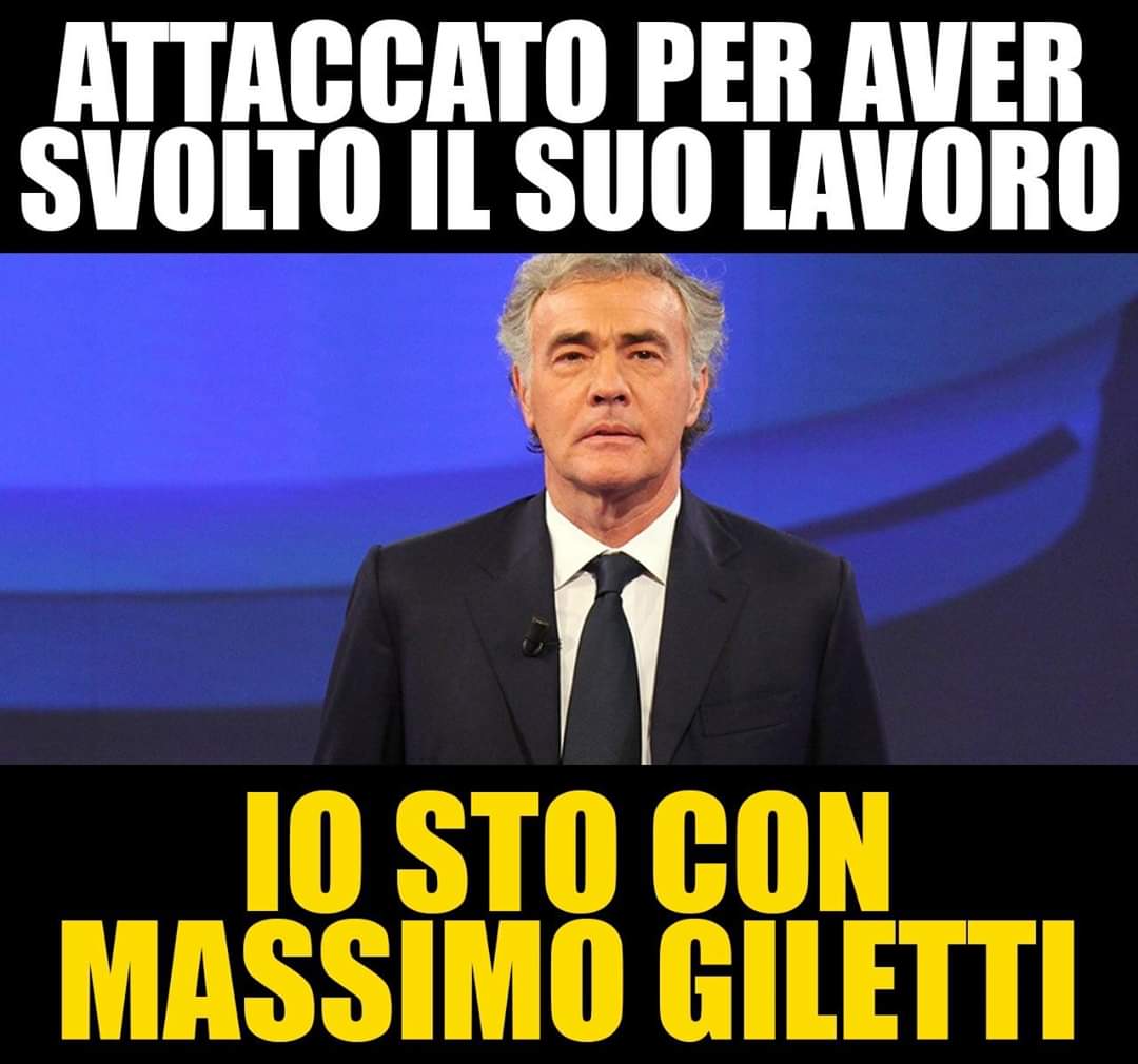 GiorgiaMeloni's tweet image. Attacchi e insulti a Massimo #Giletti dopo la trasmissione #NonelArena di ieri sera, il tutto per aver semplicemente svolto con professionalità il suo lavoro da conduttore e giornalista. 
Forza Massimo, gli insulti e gli attacchi gratuiti non ti fermeranno.