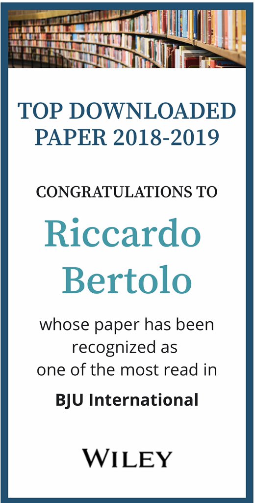 RicBertolo's tweet photo. excited to share that our #YAU #renalcancer WP #research 

“https://t.co/0TER2Rw47i”

published in @BJUIjournal is among the top 10% most BJU downloaded #BJUI #papers! https://t.co/xfDBoWnYNX