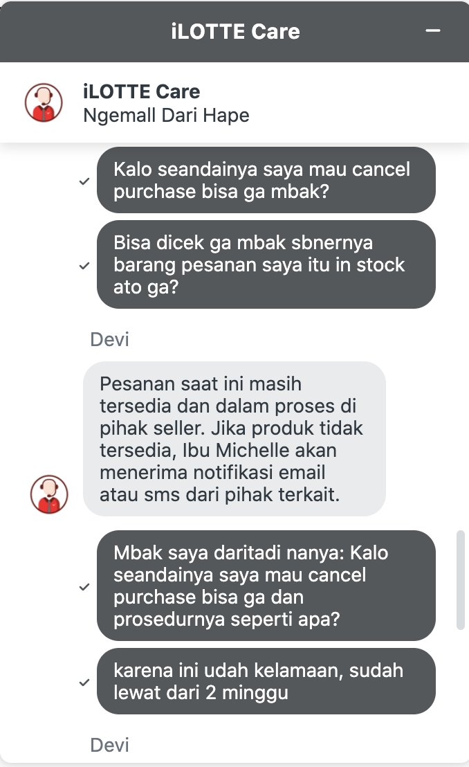 ichel09's tweet photo. And also, fix your goddamn customer service @iLOTTE_id. It's just PLAIN RUDE to leave your customer unanswered. Like WTF? At that point, I was not even finished with my questions 😡 https://t.co/C14TrrZRSR