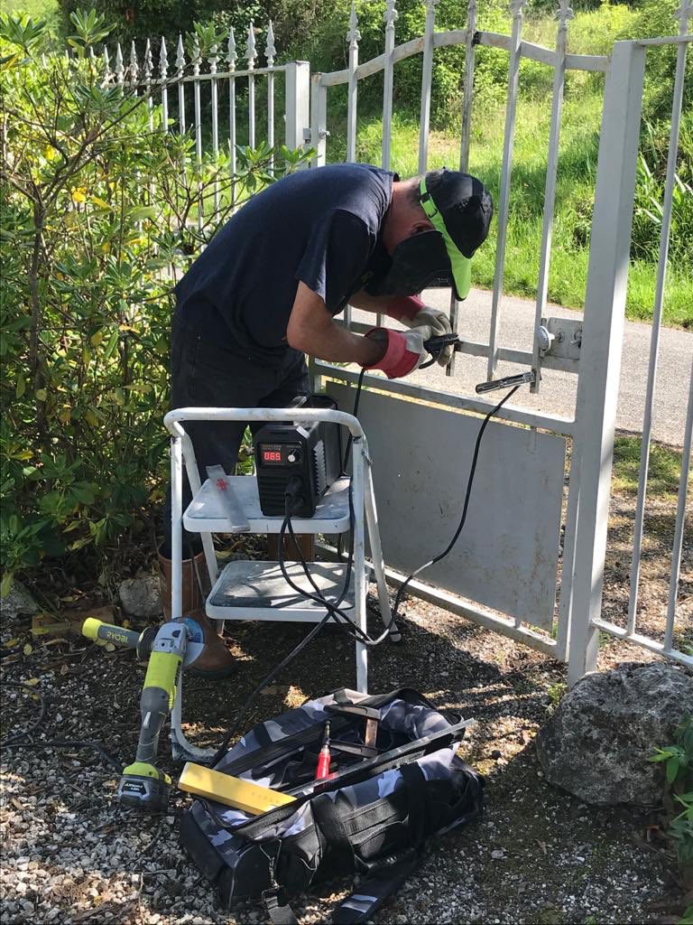 MetConnectLtd's tweet photo. The boss still welding away during lockdown. https://t.co/cFsmDWHHbi